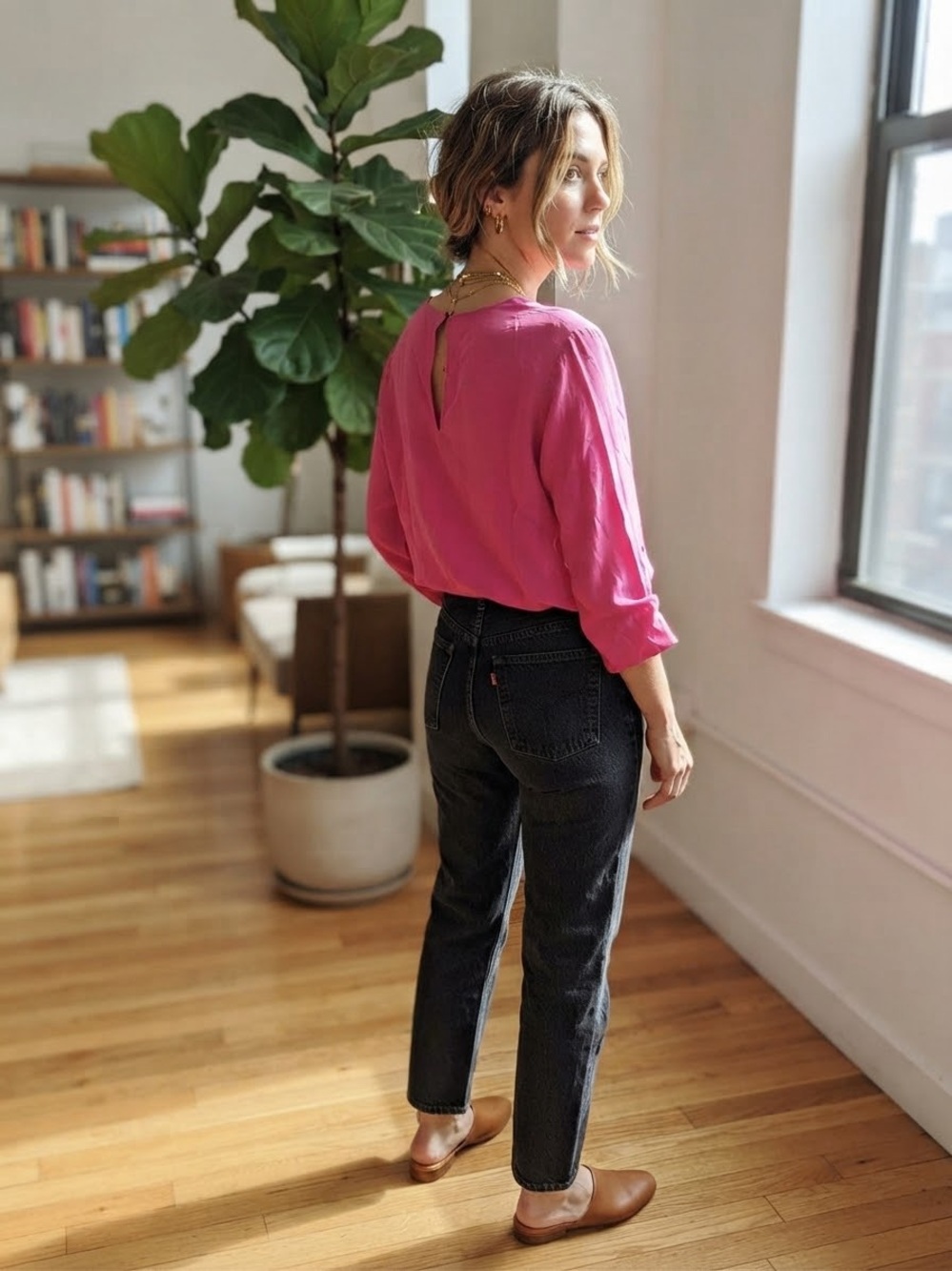 Vintage Silk Lavender Pink Blouse